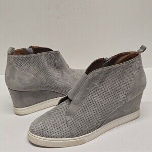 Linea Paolo Gray Grey Suede Wedge Felicia Sneaker Boots Women's 9.5